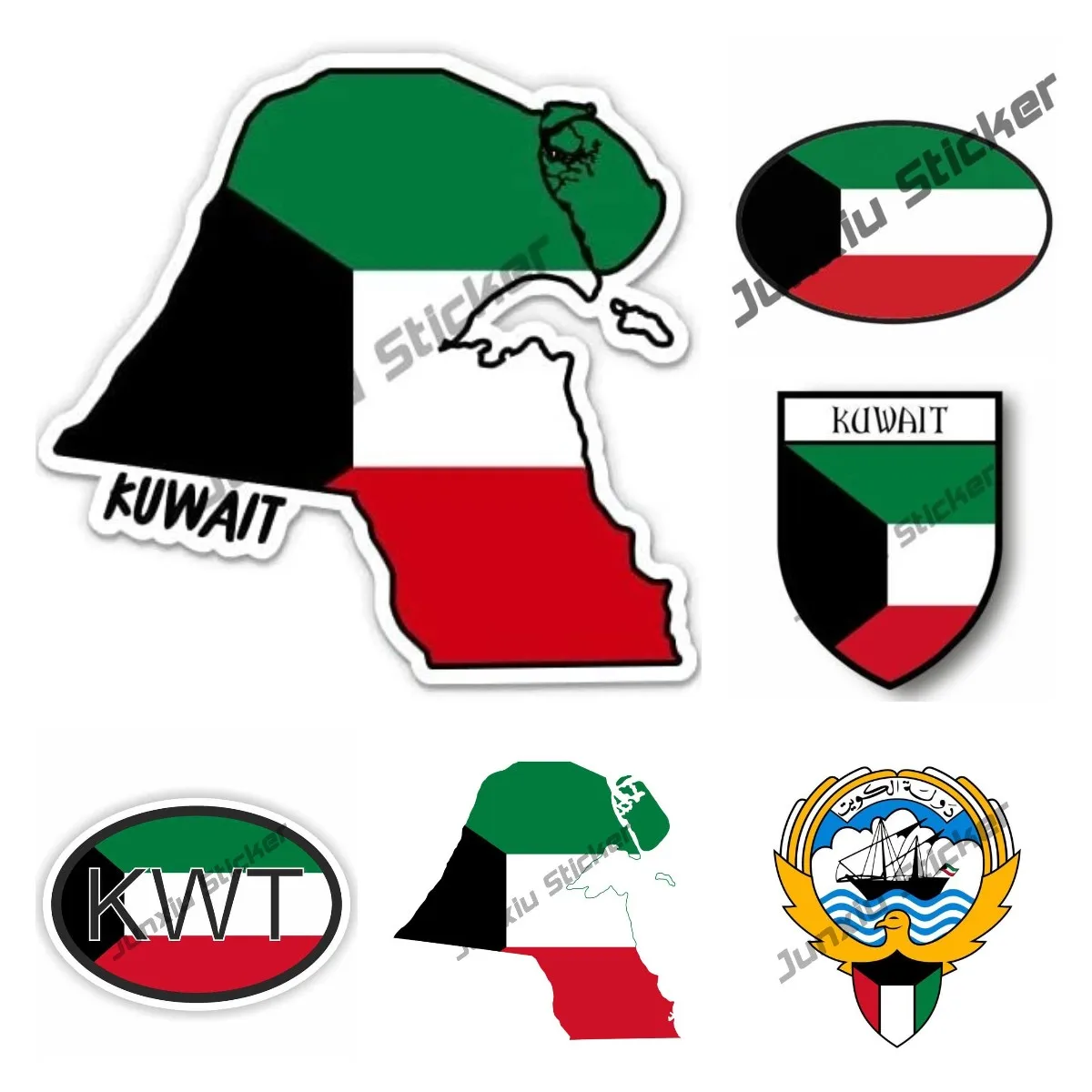 Laptop Accessories Kuwait - 쿠웨이트 지도 플래그 비닐 스티커 재미