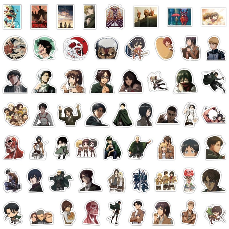 Accessories Laptop - 60Pcs 진격의 거인 애니메이션 스티커 귀여운