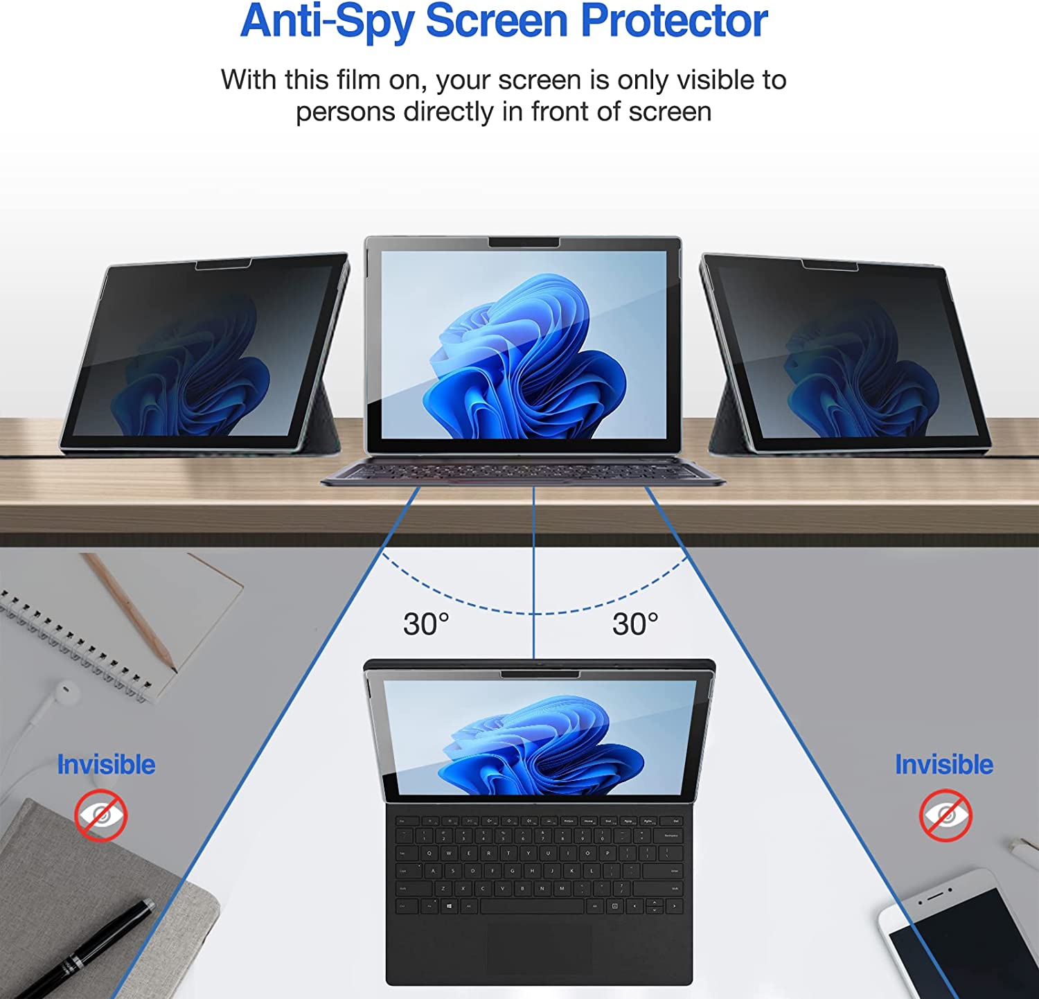 개인 정보 보호 필터 강화 유리 필름 Microsoft - Privacy Screen Filter 리뷰 및 가격