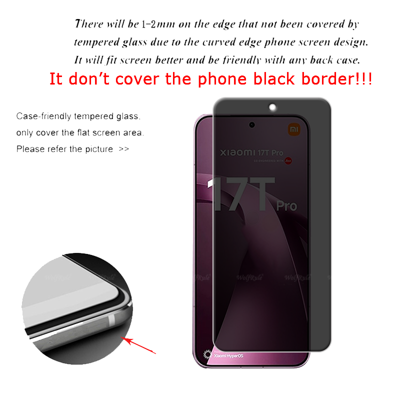 4/3/2/1Pcs Xiaomi 17T Pro 유리 X - Privacy Screen Filter 리뷰 및 가격